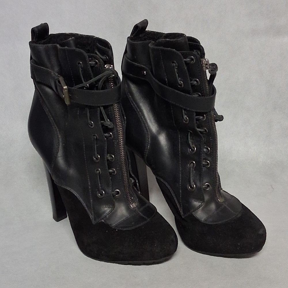 DSquared2 Black Suede Leather Ankle Boots Women's 8.5/40 5.5" Stiletto Heel